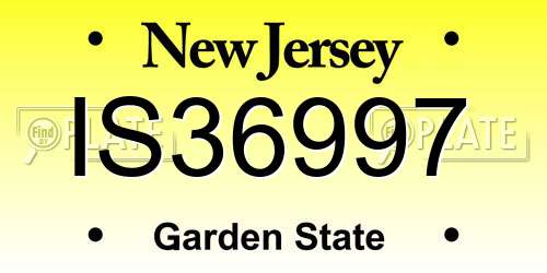 IS36997 New Jersey License Plate