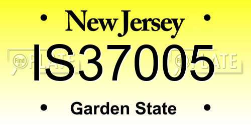 IS37005 New Jersey License Plate