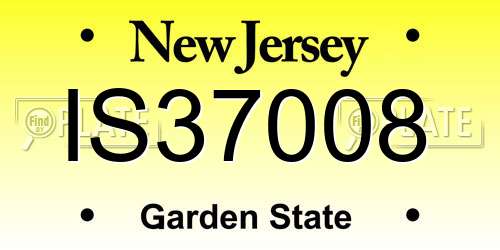 IS37008 New Jersey License Plate