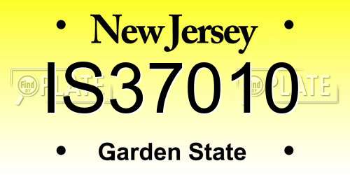 IS37010 New Jersey License Plate