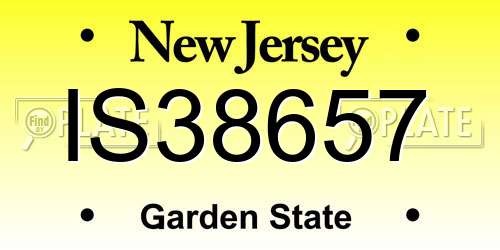IS38657 New Jersey License Plate