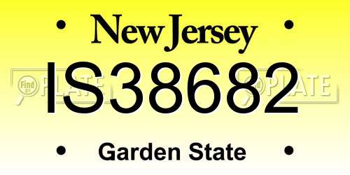 IS38682 New Jersey License Plate