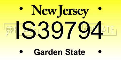 IS39794 New Jersey License Plate