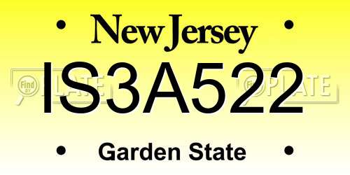 IS3A522 New Jersey License Plate