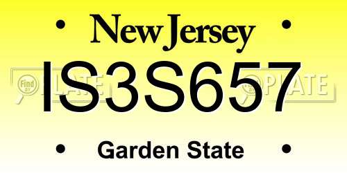IS3S657 New Jersey License Plate