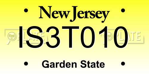 IS3T010 New Jersey License Plate