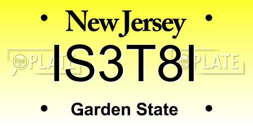 IS3T8I New Jersey License Plate