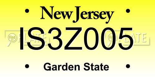IS3Z005 New Jersey License Plate
