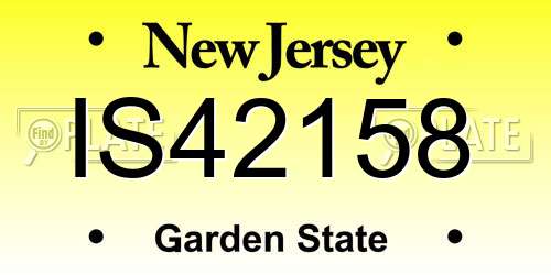 IS42158 New Jersey License Plate