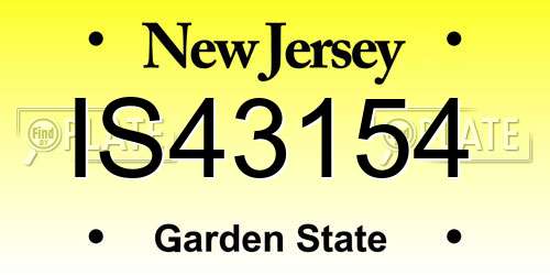 IS43154 New Jersey License Plate