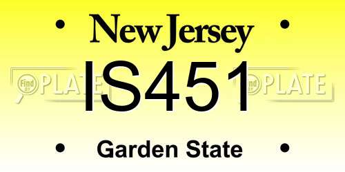 IS451 New Jersey License Plate