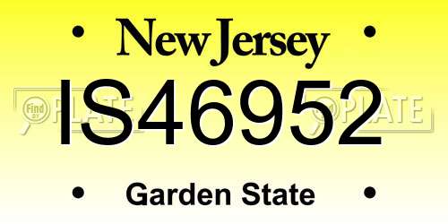 IS46952 New Jersey License Plate