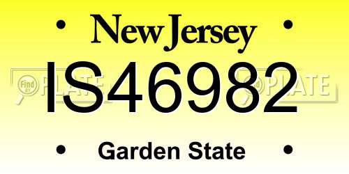 IS46982 New Jersey License Plate