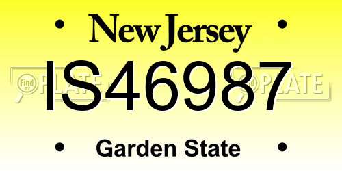 IS46987 New Jersey License Plate
