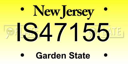 IS47155 New Jersey License Plate