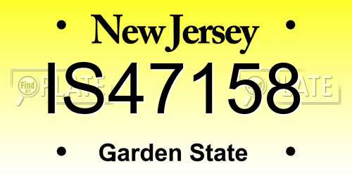 IS47158 New Jersey License Plate