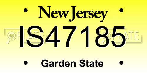 IS47185 New Jersey License Plate