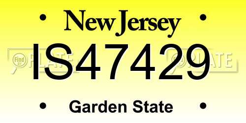 IS47429 New Jersey License Plate