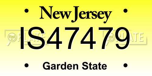 IS47479 New Jersey License Plate