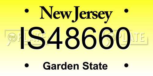 IS48660 New Jersey License Plate