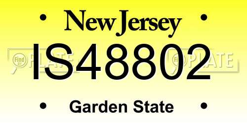 IS48802 New Jersey License Plate