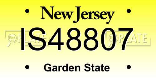 IS48807 New Jersey License Plate