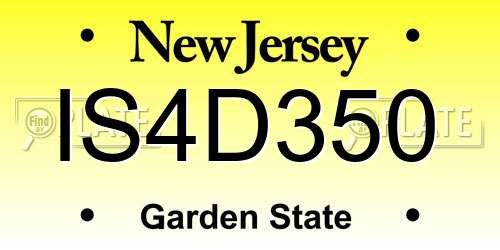 IS4D350 New Jersey License Plate