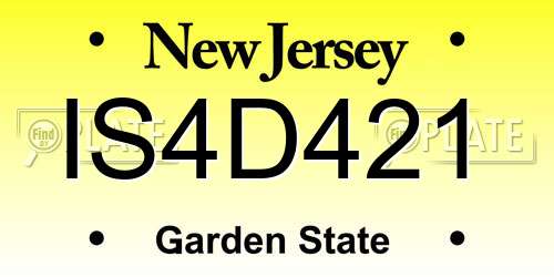 IS4D421 New Jersey License Plate