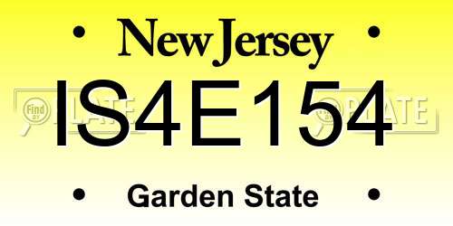 IS4E154 New Jersey License Plate