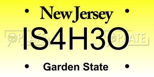 IS4H3O New Jersey License Plate