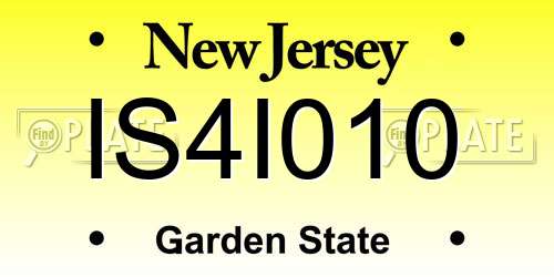 IS4I010 New Jersey License Plate