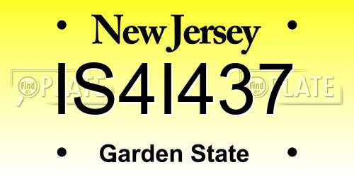 IS4I437 New Jersey License Plate