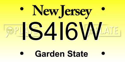 IS4I6W New Jersey License Plate