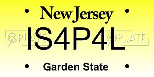 IS4P4L New Jersey License Plate