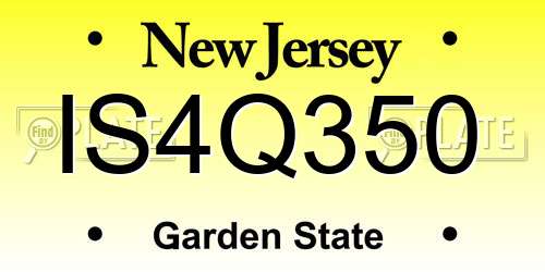 IS4Q350 New Jersey License Plate