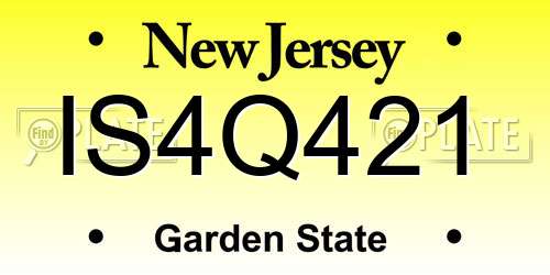 IS4Q421 New Jersey License Plate