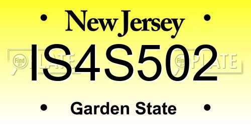 IS4S502 New Jersey License Plate