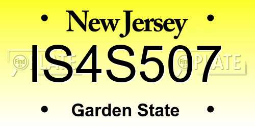 IS4S507 New Jersey License Plate