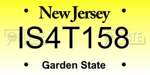 IS4T158 New Jersey License Plate