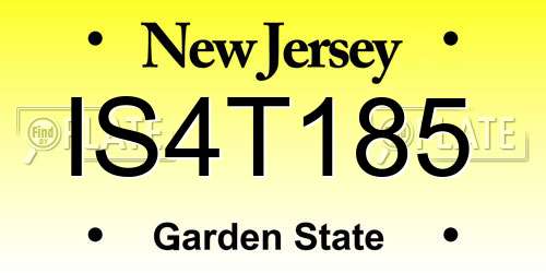 IS4T185 New Jersey License Plate