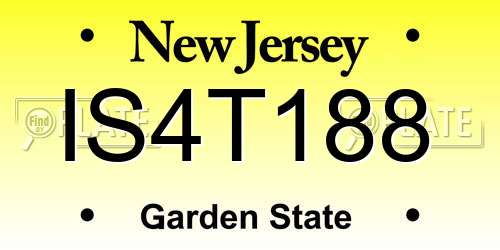 IS4T188 New Jersey License Plate