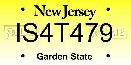 IS4T479 New Jersey License Plate