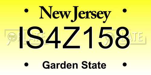IS4Z158 New Jersey License Plate