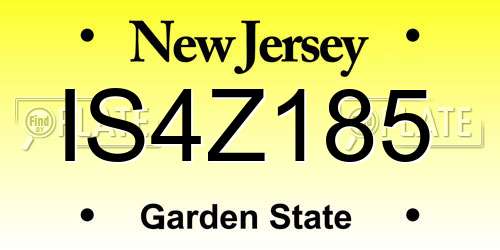 IS4Z185 New Jersey License Plate