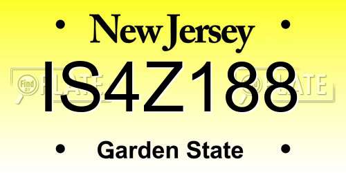 IS4Z188 New Jersey License Plate