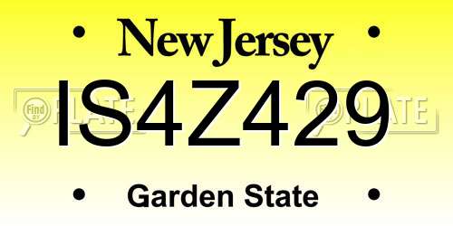 IS4Z429 New Jersey License Plate