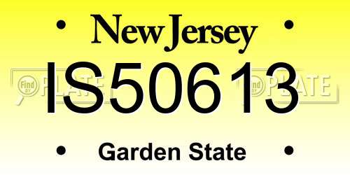 IS50613 New Jersey License Plate