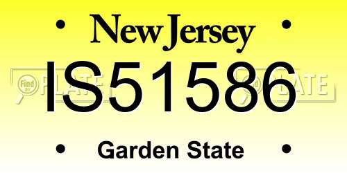 IS51586 New Jersey License Plate