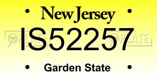 IS52257 New Jersey License Plate