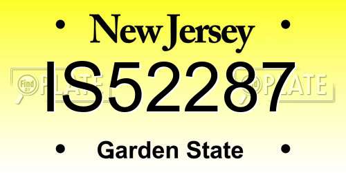 IS52287 New Jersey License Plate